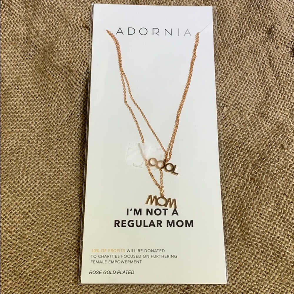 Adornia rose gold necklace. COOL MOM